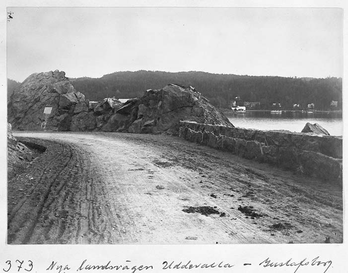 Text på kortet: "373 Nya landsvägen Uddevalla - Gustafsberg".