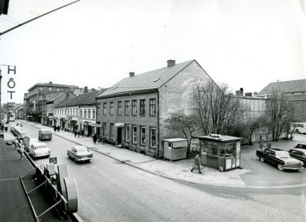 Bebyggelse och hotell på Storgatan i Halmstad