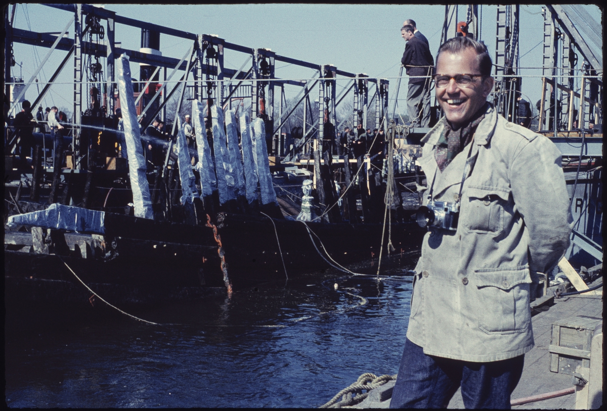 Anders Franzén då Vasa bryter vattenytan 1961.