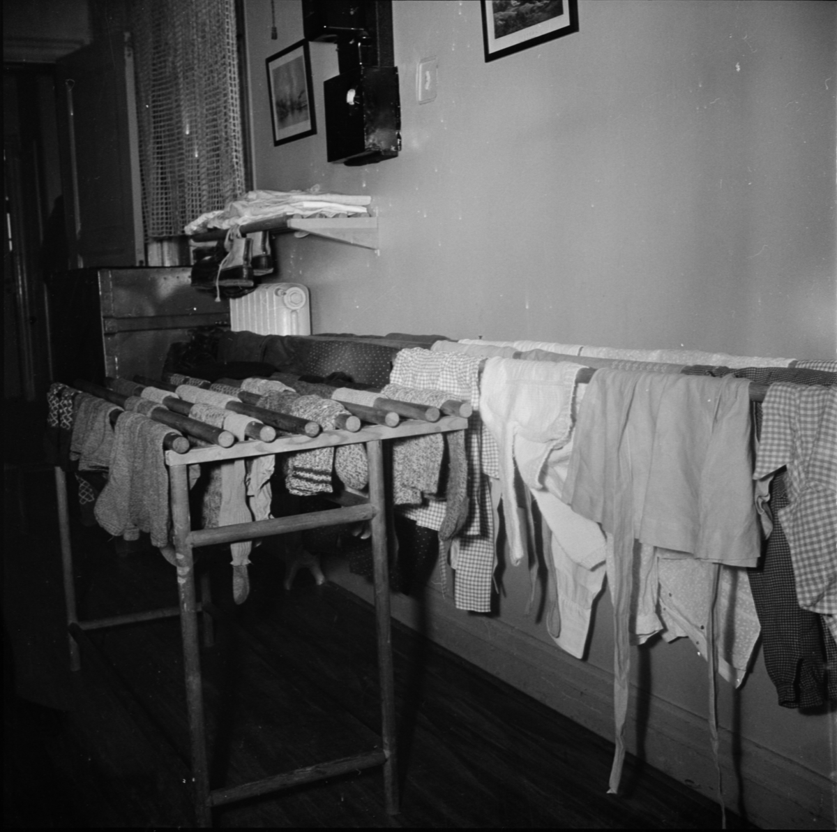 Tvätt på tork, Uppsala januari 1948