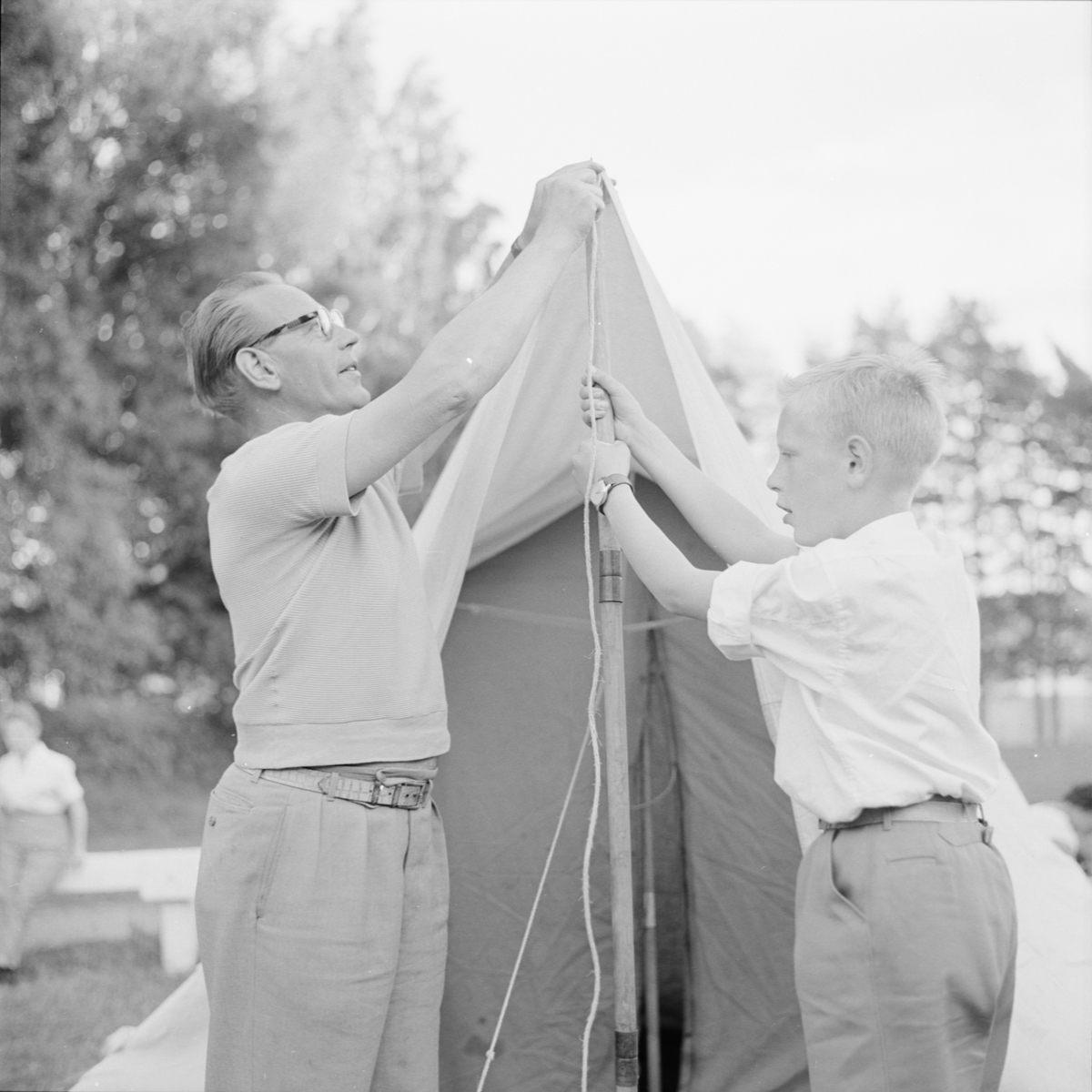 Camping vid Kohagen, Uppsala 1958