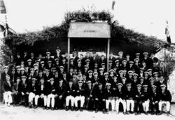 Namdalens Hornmusikkforbunds 8. stevne på Rørvik i 1933. Bak