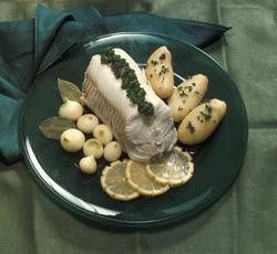 Mat og gjester, gjedde på menyen. Illustrasjonsbilde fra Nye