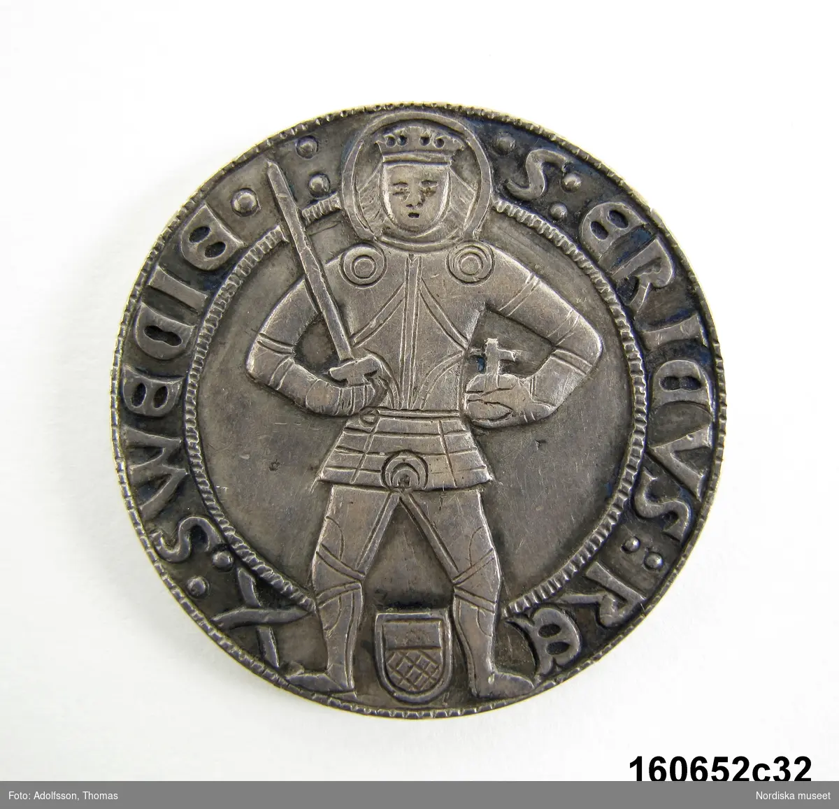 Mynt, sentida kopia av 1 mark utgiven 1512 av Sten Sture den yngre.