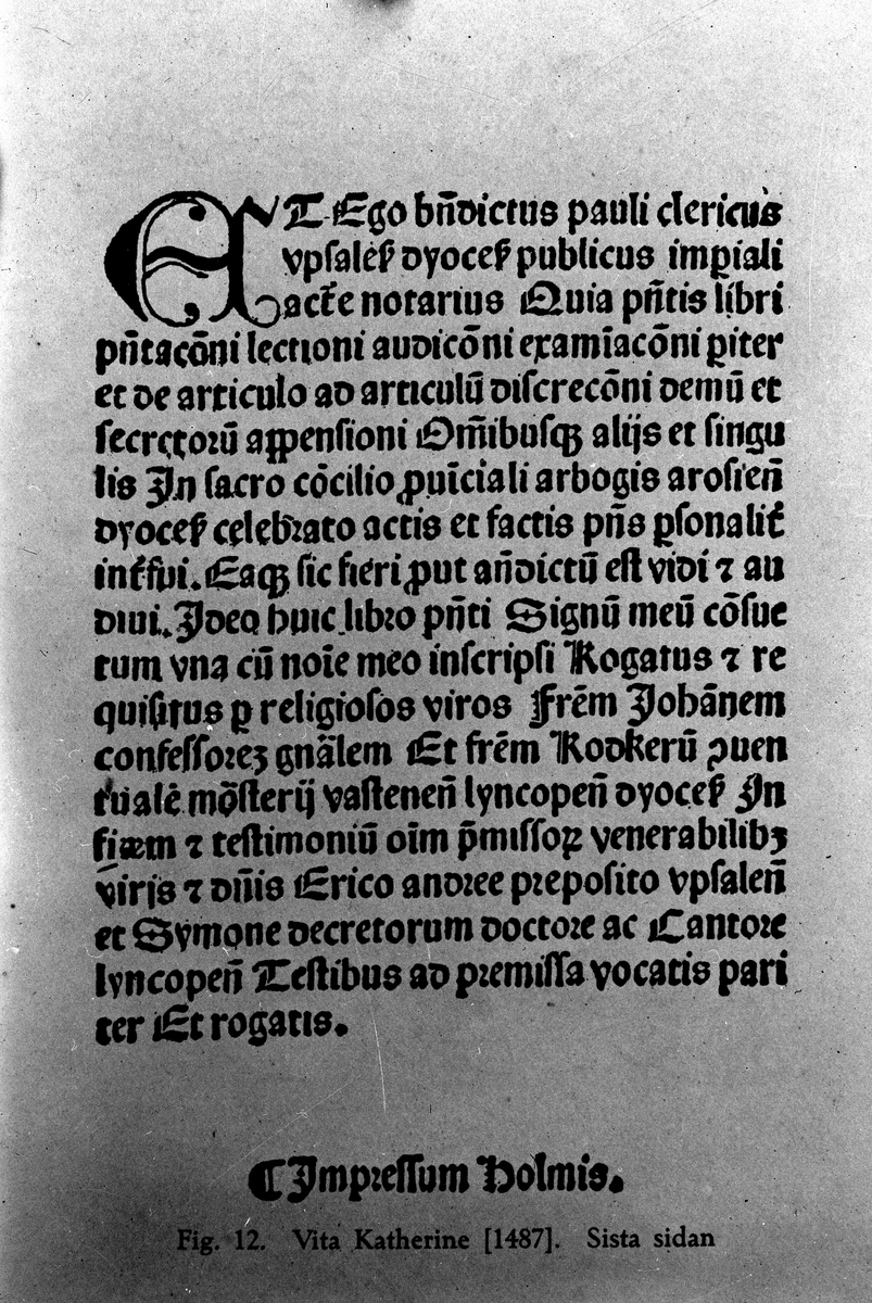 Vita Katherine, 1487, sista sidan. Fotograf KJ Österberg.