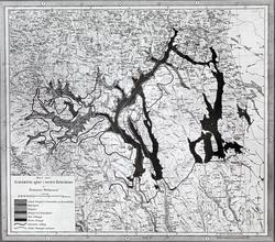 Kart over brædæmte sjøer i nordre Østerdalen av Gunnar Holms