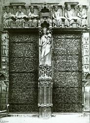 Frankrike: Porte de la vierge, Notre dame, Paris