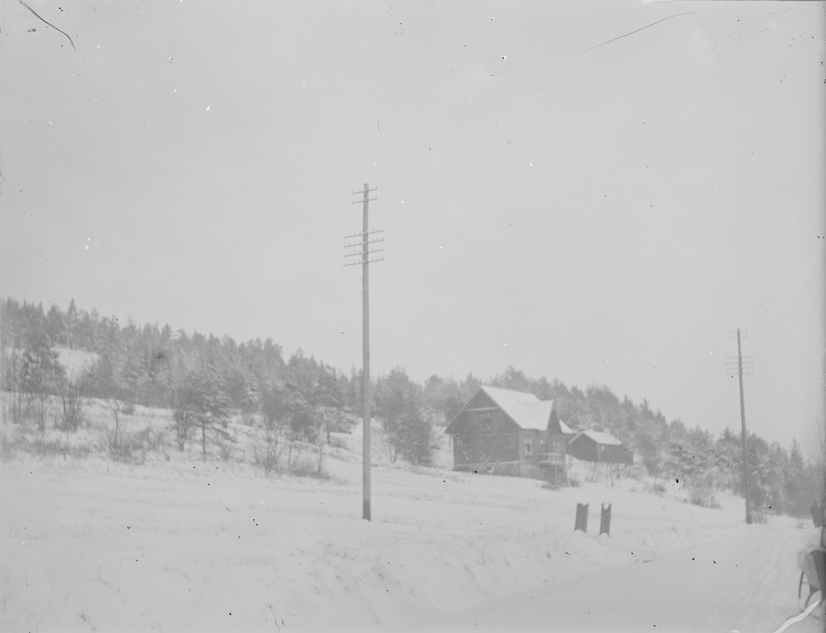 Vinterlandskap ved Linderud Gård.