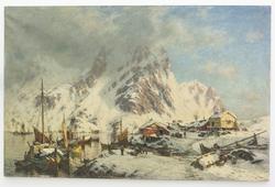 Fra Svolvær havn [Oljemaleri]