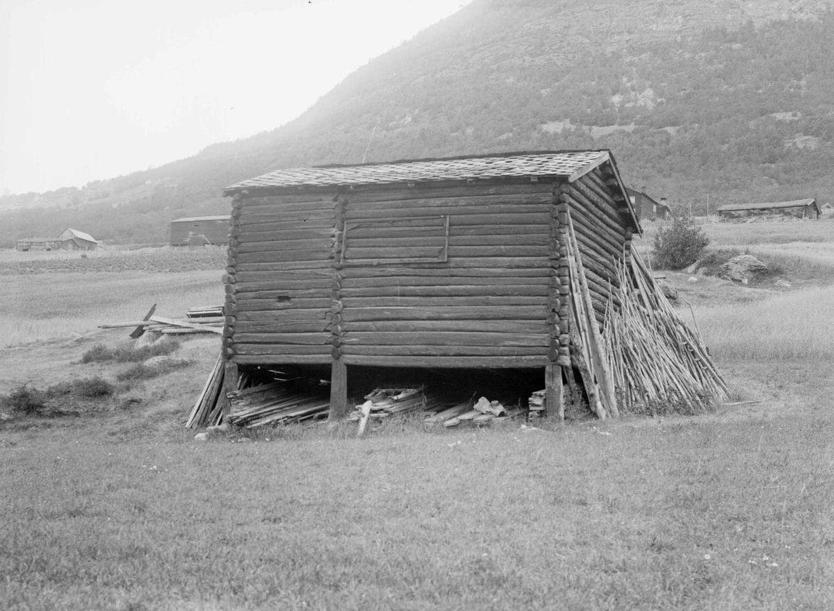 Skottlåven på Klomstad i Kvam der de stengte inn de skotske fangene i 1612. Brant ned i 1940.
