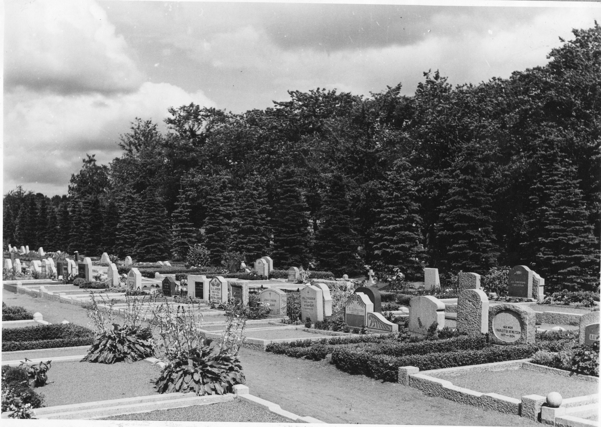 Gravfält på västra kyrkogården år 1944.