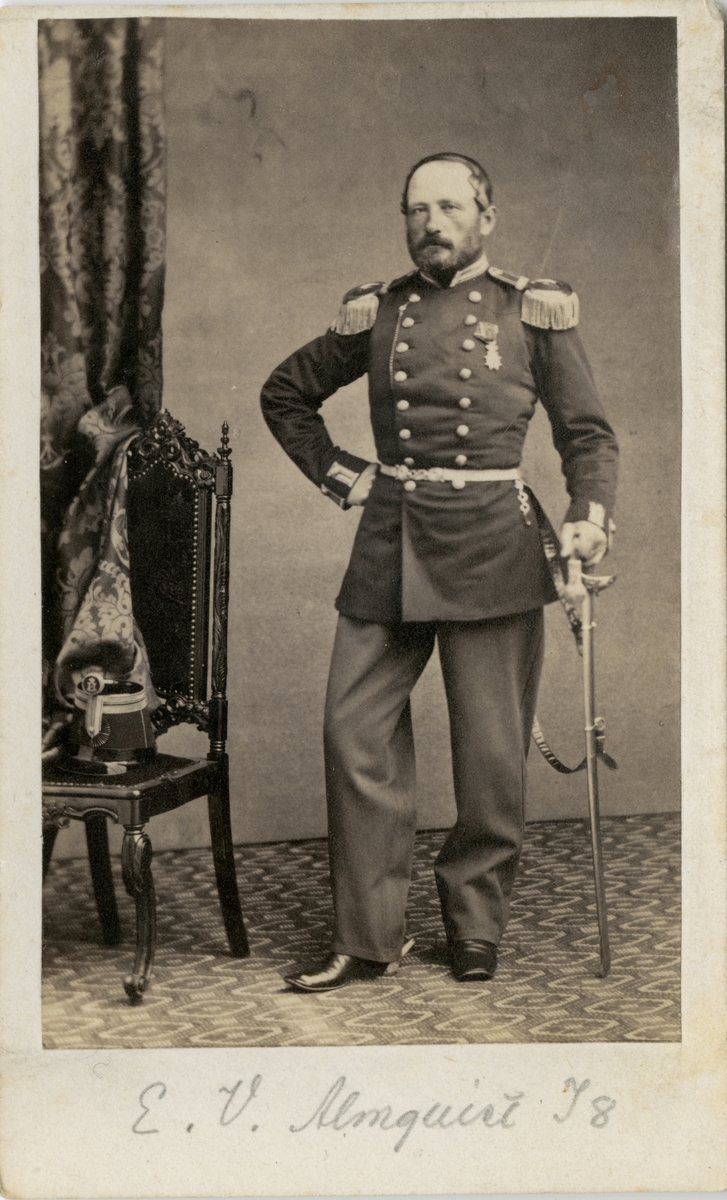 Porträtt av Eric Victor Almqvist, major vid Upplands regemente I 8.