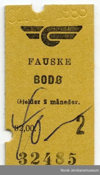 Billett Fauske-Bodø, 2. klasse