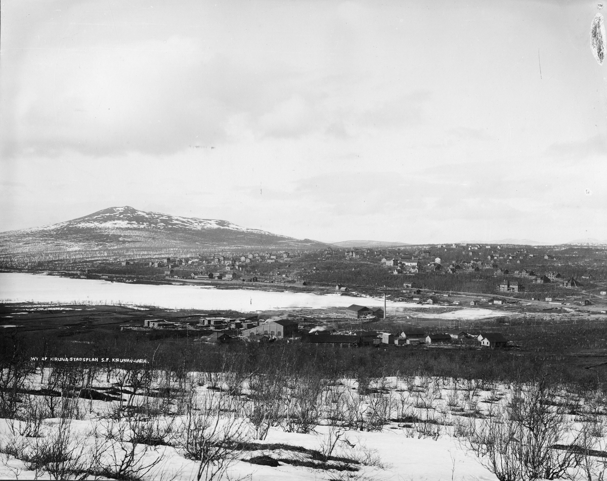 Vy över Kiruna gruvsamhälle, Lappland, 1902.