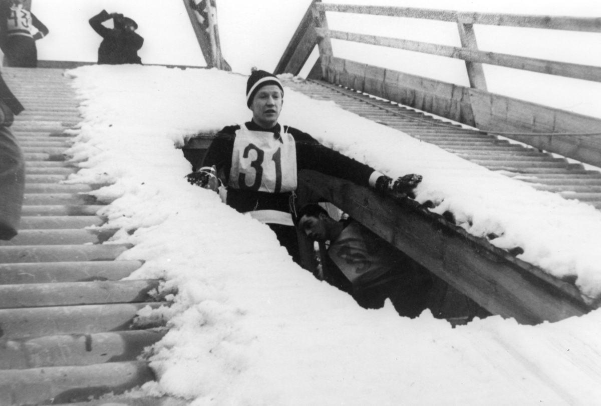 Athlete Birger Ruud during Nordic World Ski Championship 1935 at Vysoke Tatry, Czechoslovakia.