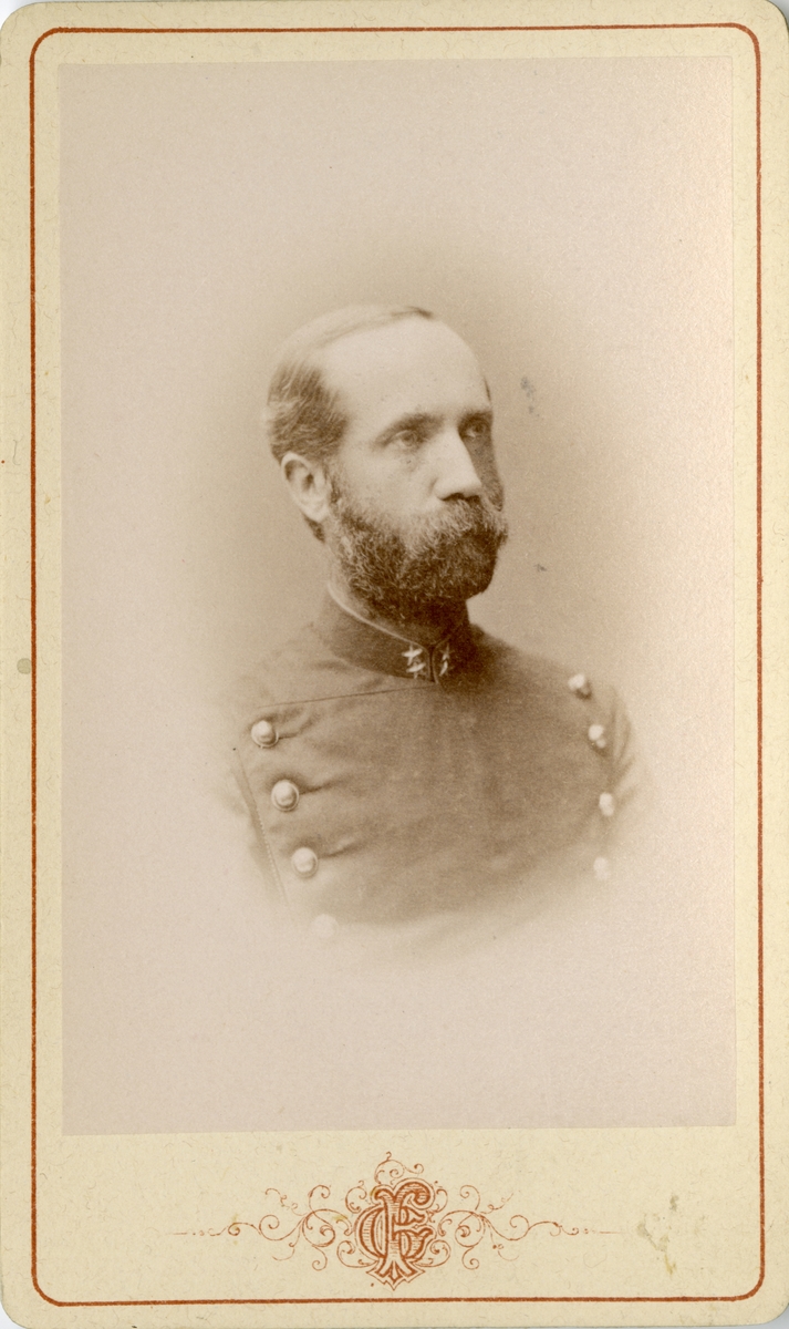 Porträtt av Gustaf Henric Hermoder Lindberger, löjtnant vid Jämtlands fältjägarekår I 23.