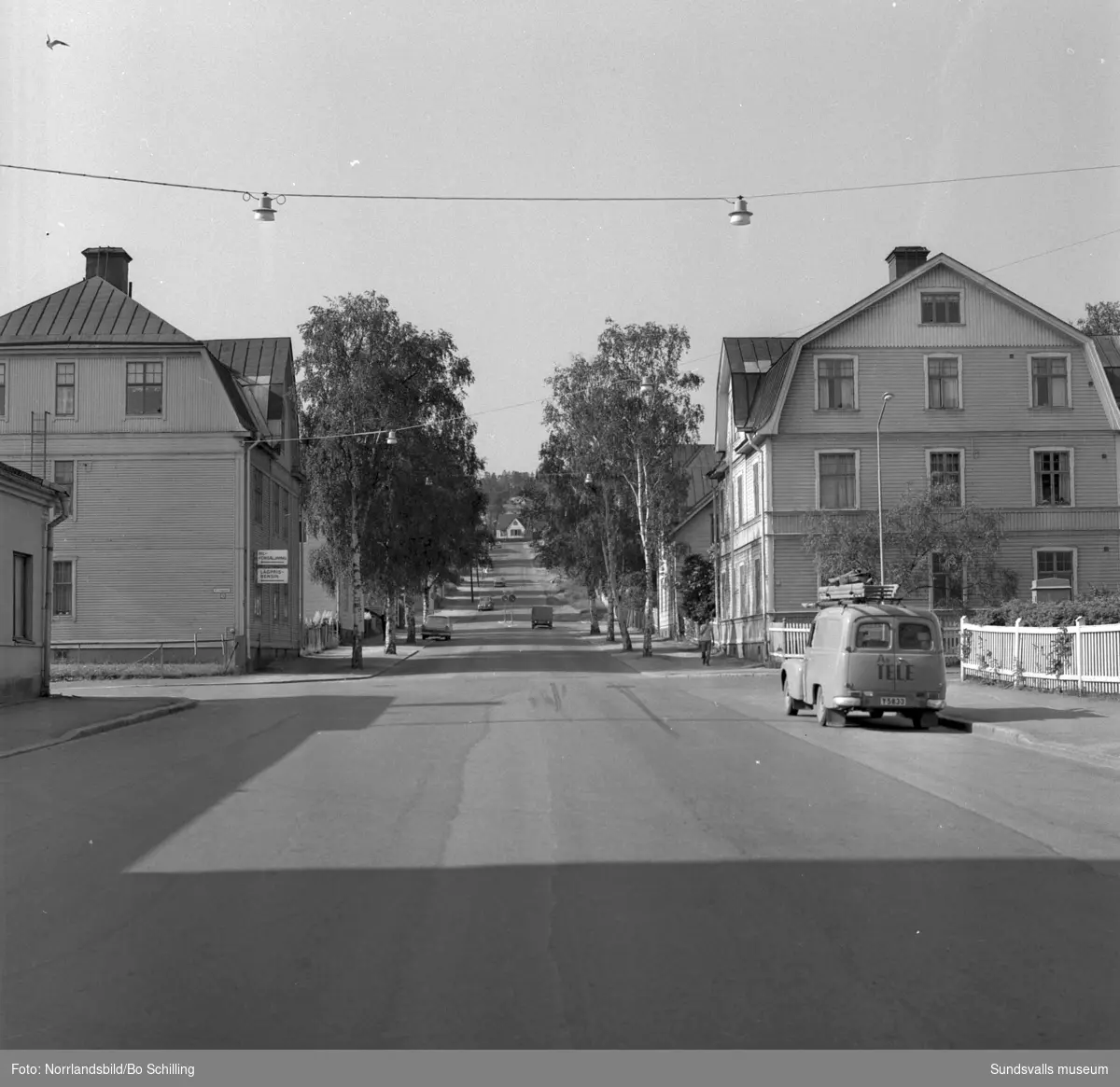 Gatuvyer kring kvarteret Debet (Bergsgatan, Esplanaden, Östra Långgatan, Nybrogatan) som ska rivas och ge plats för OK bilvårdsanläggning, Folkets hus, hotell och restaurang.