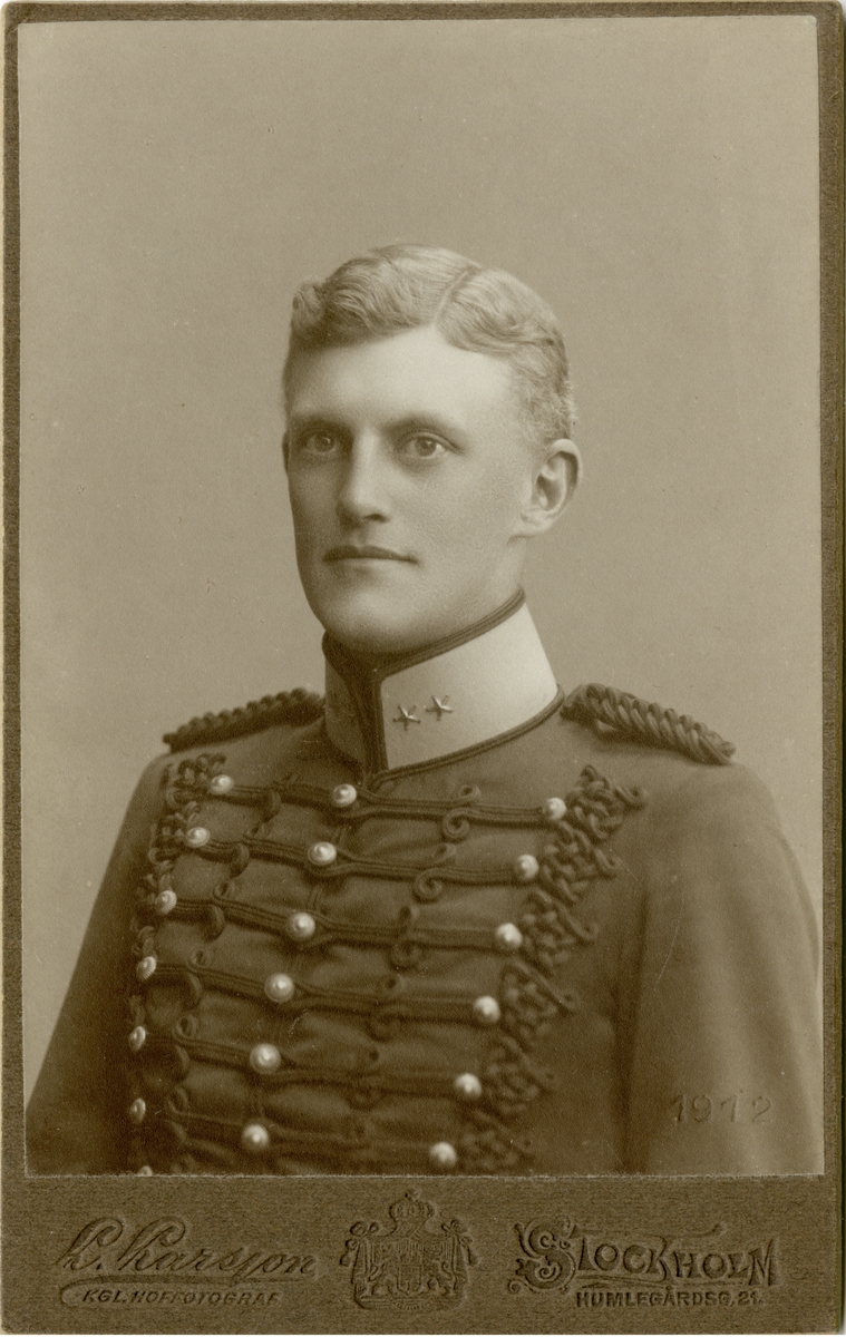 Porträtt av Patrik Georg Fabian de Laval, underlöjtnant vid Svea artilleriregemente A 1.