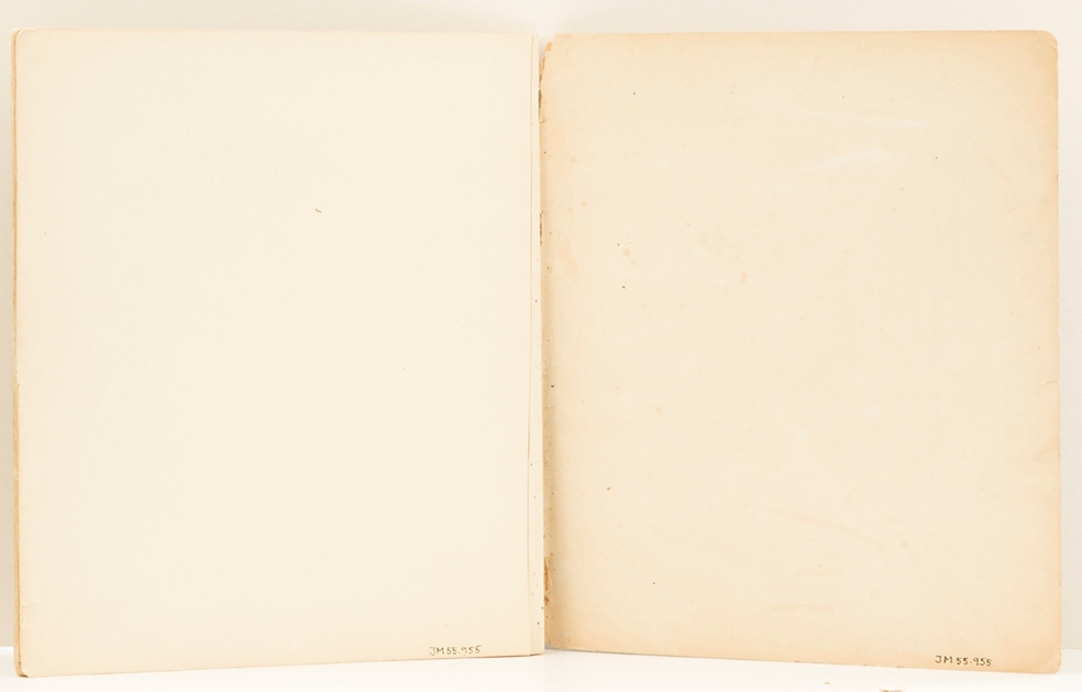 Ritbok som tillhört John Bauer, innehåller 15 blad med 11 geometriska former utförda med byerts. De sista sidorna innehåller text med blyerts och tusch.
På omslagets framida är en tryckt etikett.