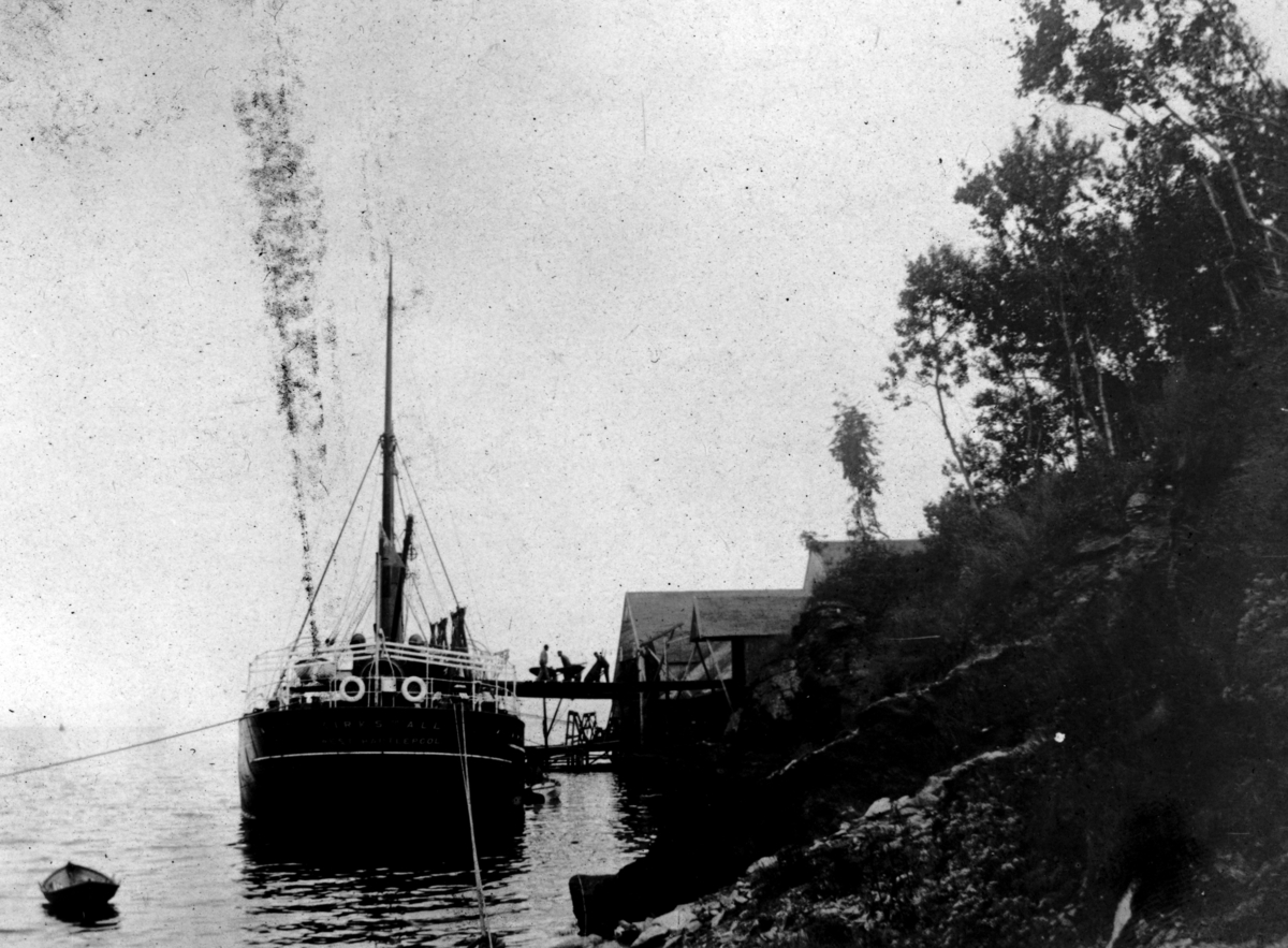 Lossing av kull ved kaia til Kr. Holst i Samasjøen.