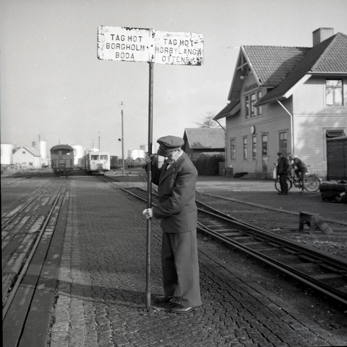 Bild från nedläggningen av Ölands järnväg, foto 1/10 1961.
