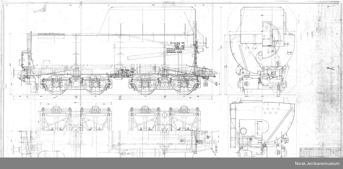 Damplokomotiv type 63a - tysk Baureihe 52
1.03 hovedtegning
21.01 Steuerungsanordnung
1.08 bl. 090 Kjel
Tender