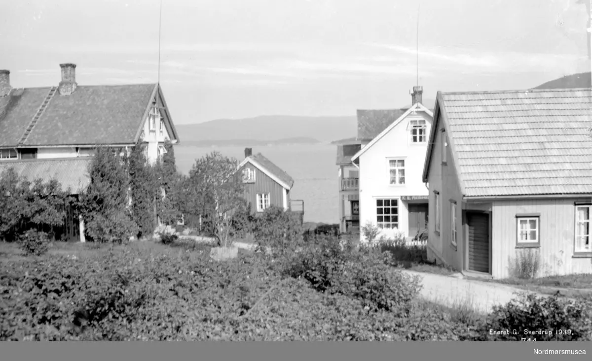 Postkort med motiv fra Meisingset i Tingvoll kommune. Postkortet er datert 1939. Fra Nordmøre museums fotosamlinger.
