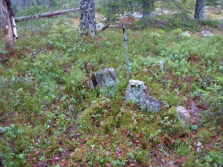 Vettare
Foto av gränsmärke, s.k. vettare, bestående av 5 stenar.       
Raä 184 c, 2010-11-22