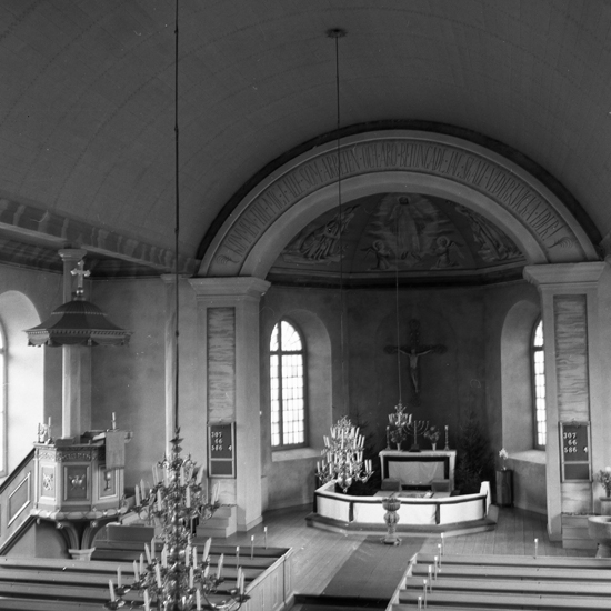 Traryds kyrka. Interiör.1957.