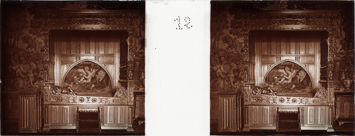 Stereobild av av Jeanne d'Alberts kammare i Chateau de Pau.
"Chambre de Jeanne d'Albert".