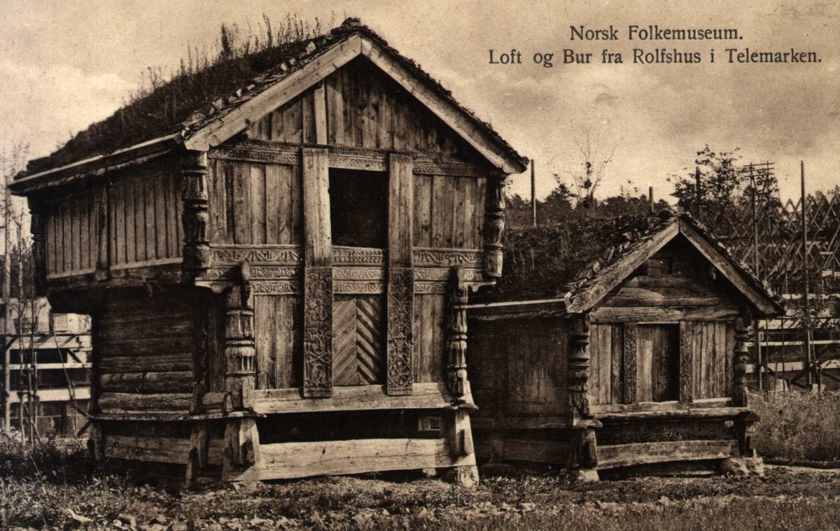 Postkort, Rolfshus fra Mo i Telemark.  Telemarkstunet, NF.