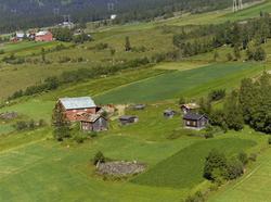 Bakkenget. Gårdsbruk. Stue og driftsbygning, flere små, eldr