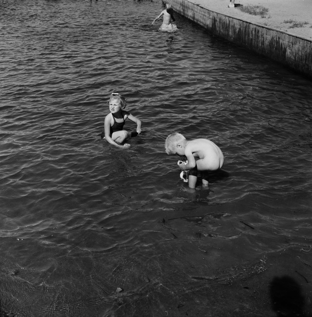Storvads friluftsbad - "25:e simkursen startar", Gamla Uppsala 1959