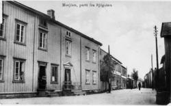 Parti fra Sjøgata. Jürgensengården Sjøgata 2 i forgrunnen.