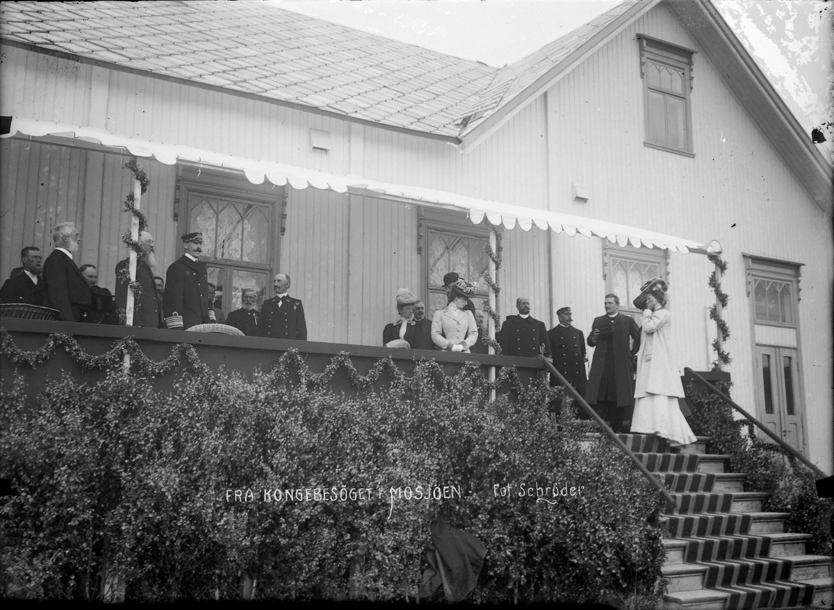 Kong Haakon VII og Dronning Maud på besøk i Mosjøen i 1907
