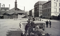 Renovationsarbeiderforeningen på tur fra Ankertorget i begyn