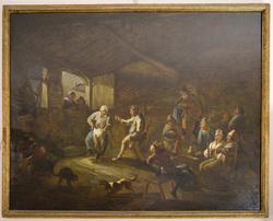 Dans i høyløe [Lerretsmaleri]