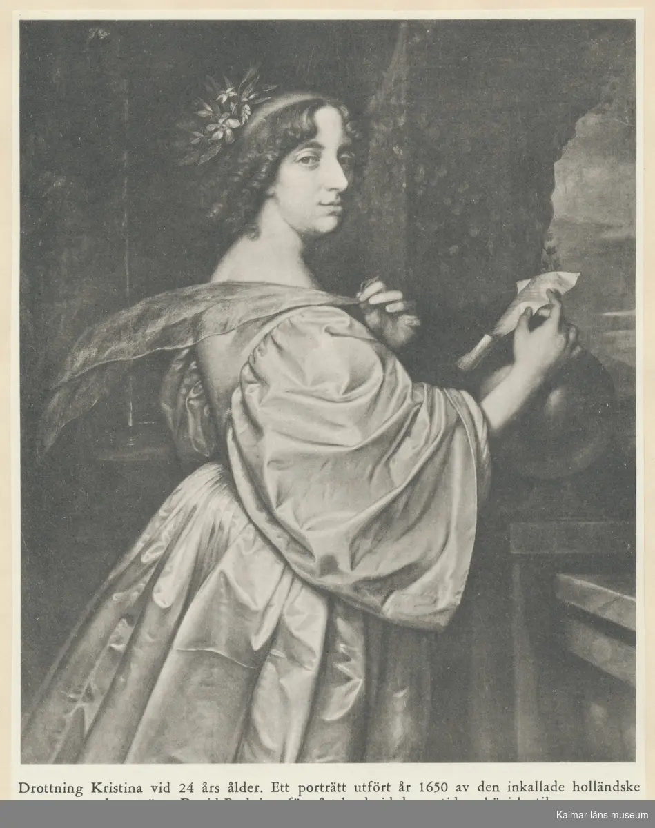 Drottning Kristina vid 24 års ålder. Efter oljemålning av David Beck.