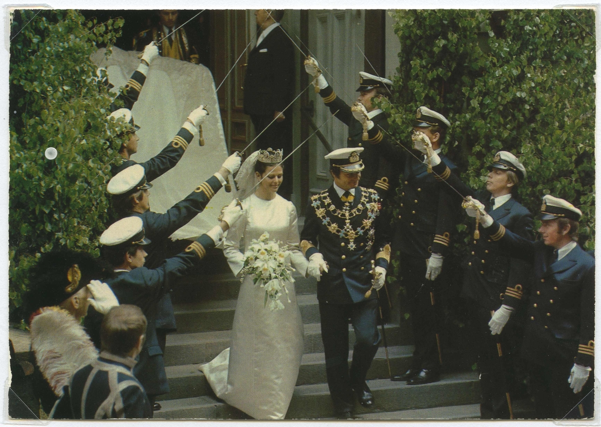 Karl XVI Gustafs bröllop med Silvia i Stockholm 19 juni 1976.