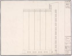 Silo med lager for A/S Christiansands møller [Fasadeoppriss]
