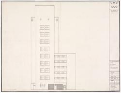 Silo med lager for A/S Christiansands møller [Fasadeoppriss]