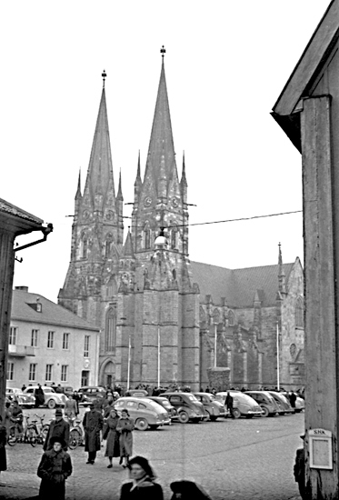 Skara. 
Domkyrkans återinvigning (efter branden 1947) 1949.