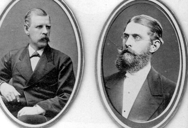 Kapten Gustaf Granfeldt t.v. Död 1900. och Lic. ? Fredrik Granfeldt t.h. Död 1893.