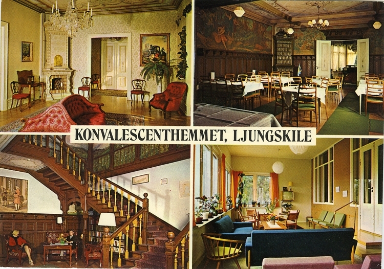 Enligt Bengt Lundins noteringar: "Ljungskile. Konvalescenthemmet,Tjöstelsröd Interiör, 4-bild".