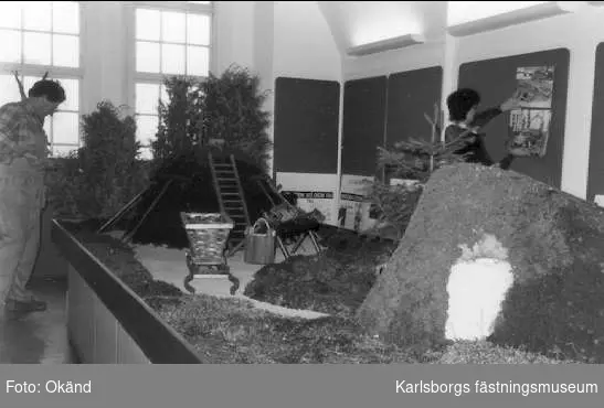 Karlsborgs museum, utställning åren 1984 - 85, "Skogsbruk förr och nu". Kolmila.
