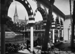 Postkort: Idyll fra Trøndelagsutstillingen 1930. Fra Nordmør