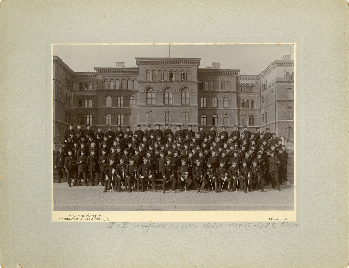 IV och VI arméfördelningens skolor vid Göta livgarde I 2, 1904-1905.