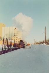 Godstog til Skreia på Lena stasjon trukket av damplokomotive