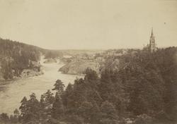 Wassenfälle & Kirche von "Trollhättan" [Fotografi]