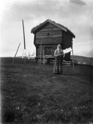 Rikard Berges fotoarkiv. Østerdalen. Kvinne i klædebunad for